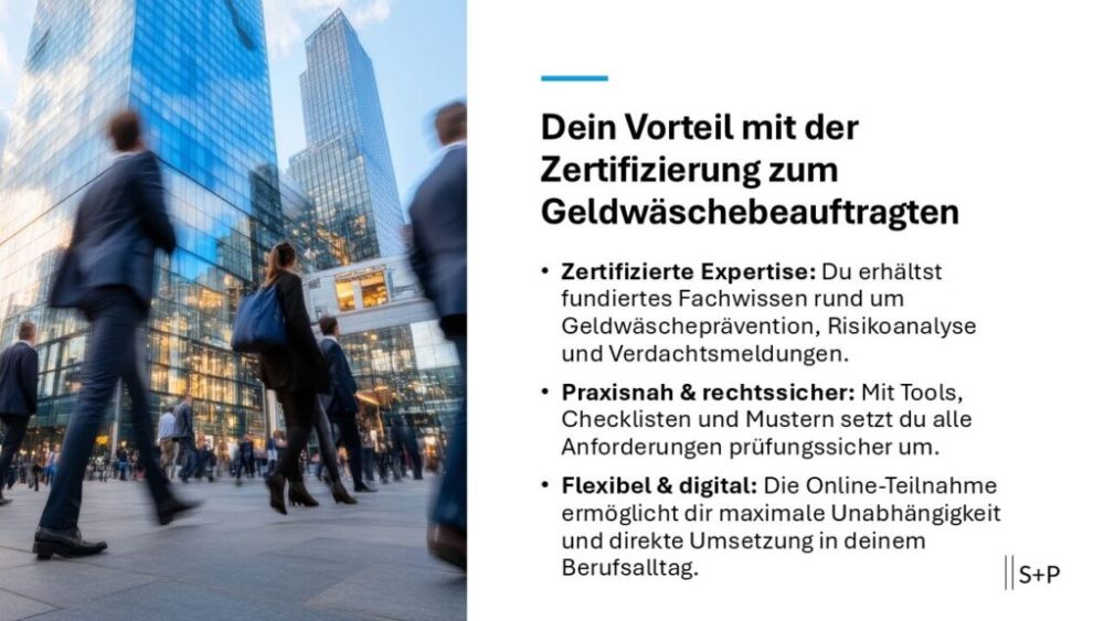 Zertifizierung: Fit als Geldwäsche Officer 1 Zertifizierung zum Geldwäschebeauftragten