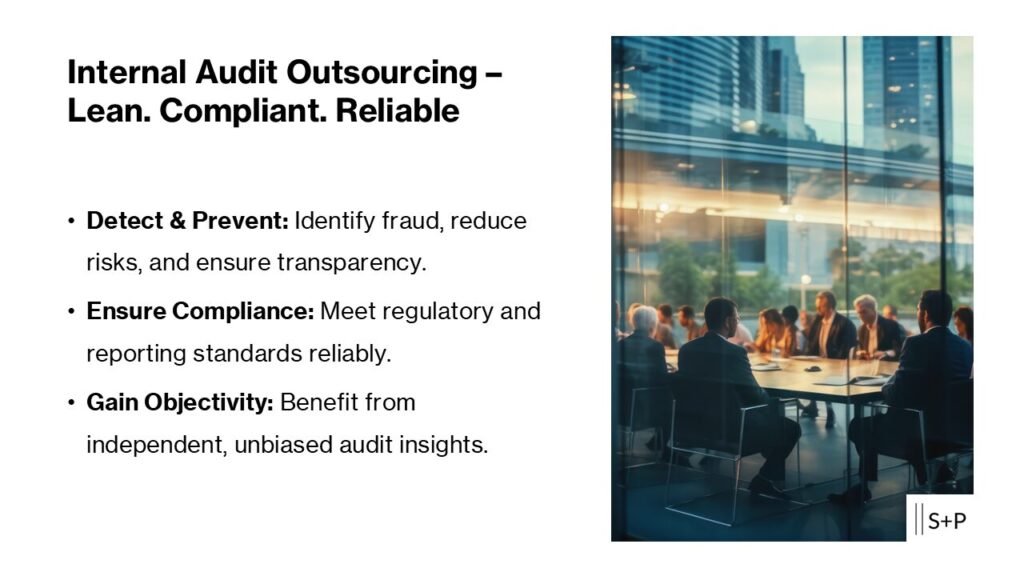 Outsourcing Internal Audit (MaRisk-compliant) | S+P Compliance 2 Internal Audit Outsourcing