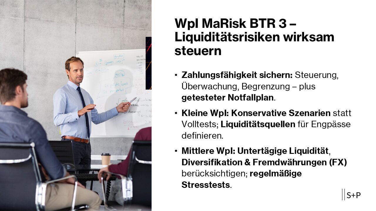WpI MaRisk BTR 3 – Liquiditätsrisiken Wirksam Steuern | S+P