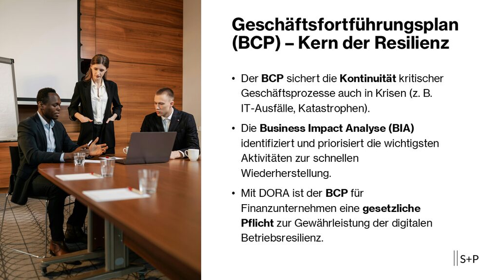 BCP - Geschäftsfortführungsplan – Definition, BIA & DORA-Pflichten 1 BCP: Geschäftsfortführungsplan