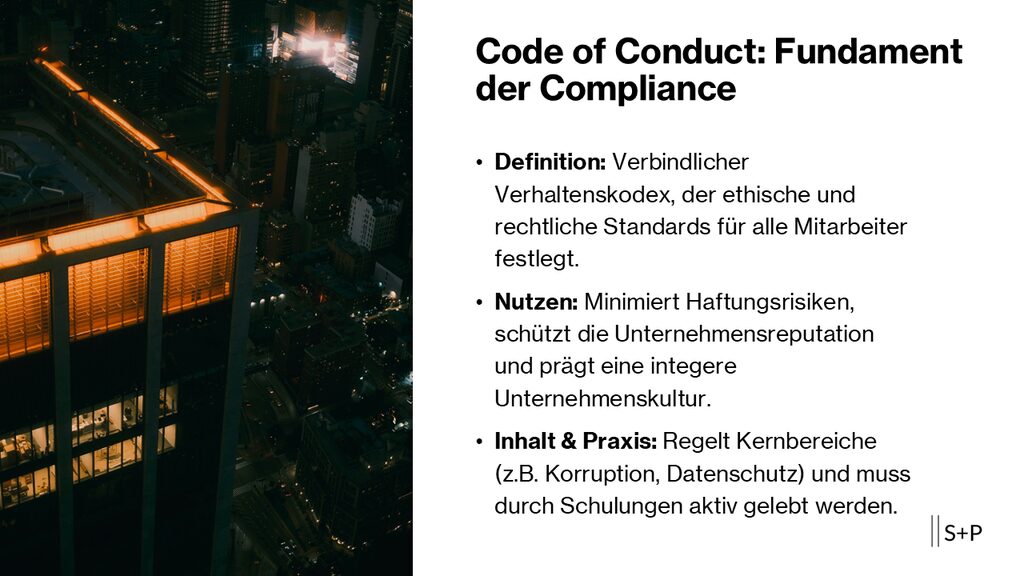 Code of Conduct: Definition, Inhalte & Bedeutung | S+P 1 Was versteht man unter Code of Conduct?