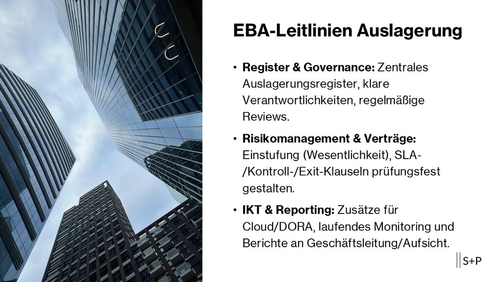 EBA-Leitlinien Auslagerung &ndash; Anforderungen & Umsetzung in der Praxis