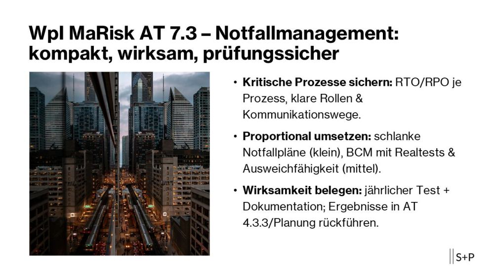 WpI MaRisk AT 7.3 – Notfallmanagement: kompakt, wirksam, prüfungssicher 1 WpI_MaRisk_Notfallmanagement_at7.3
