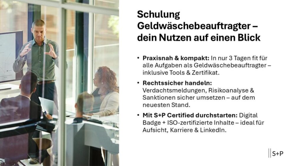 Schulung für Geldwäsche-Beauftragte - Seminare 1 schulung geldwäschebeauftragter