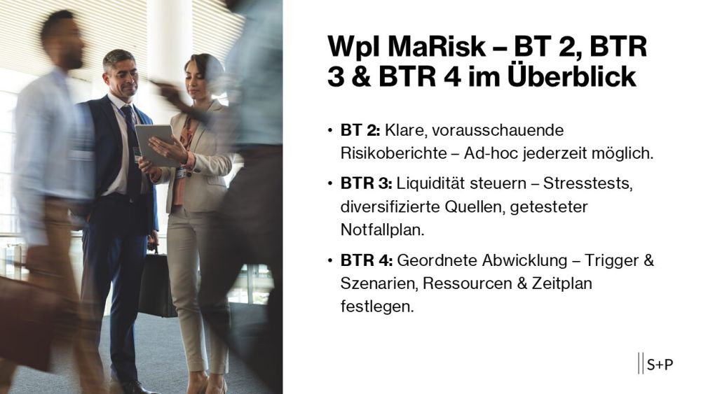WpI MaRisk – Risikomanagement: BT 2, BTR 3 und BTR 4 verständlich & umsetzungsorientiert 1 WpI MaRisk risikomanagement