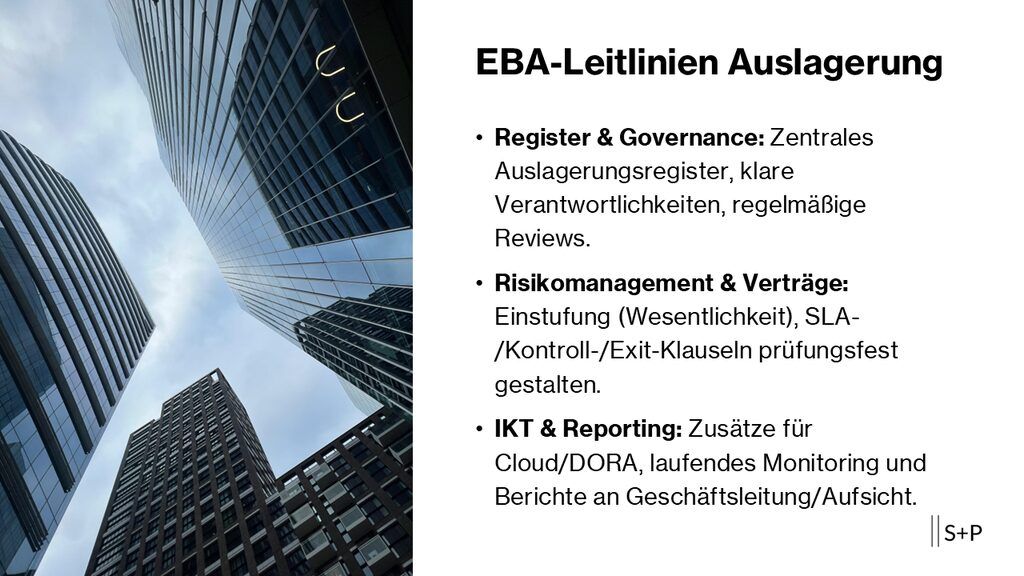 EBA-Leitlinien Auslagerung &ndash; Anforderungen & Umsetzung in der Praxis